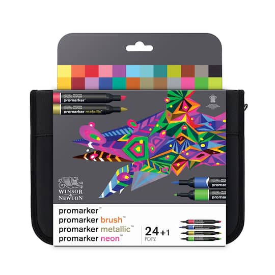 Winsor & Newton® ProMarker™ 24+1 Mixed Marker Set